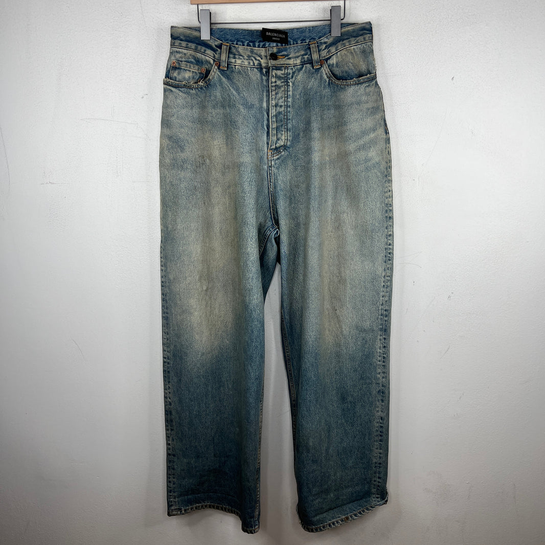 Balenciaga Waxed Baggy Jeans