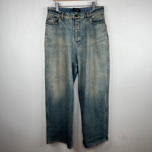 Balenciaga Waxed Baggy Jeans