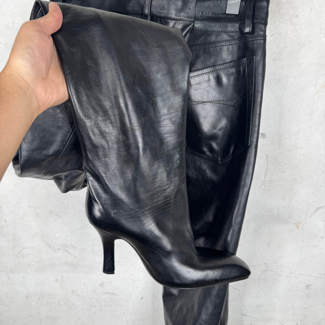 Balenciaga Womens Soft Leather Pantashoe Heels