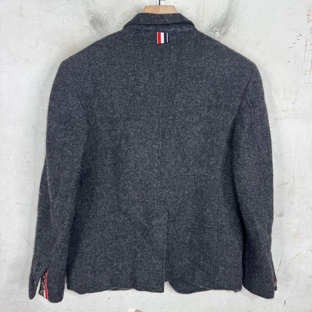 Thom Browne Dark Grey Wool Chore Blazer Jacket
