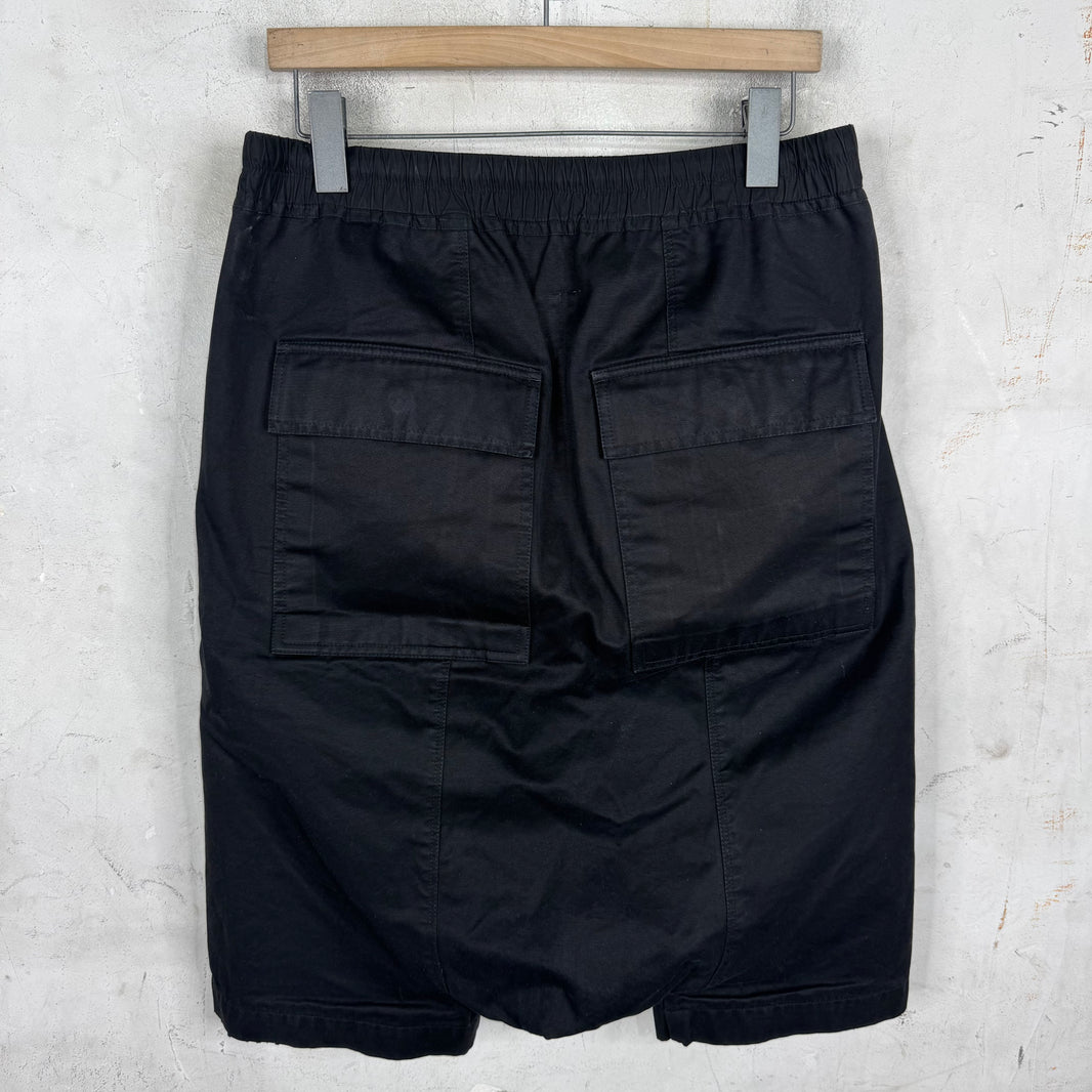 Rick Owens Glitter Black Pod Shorts