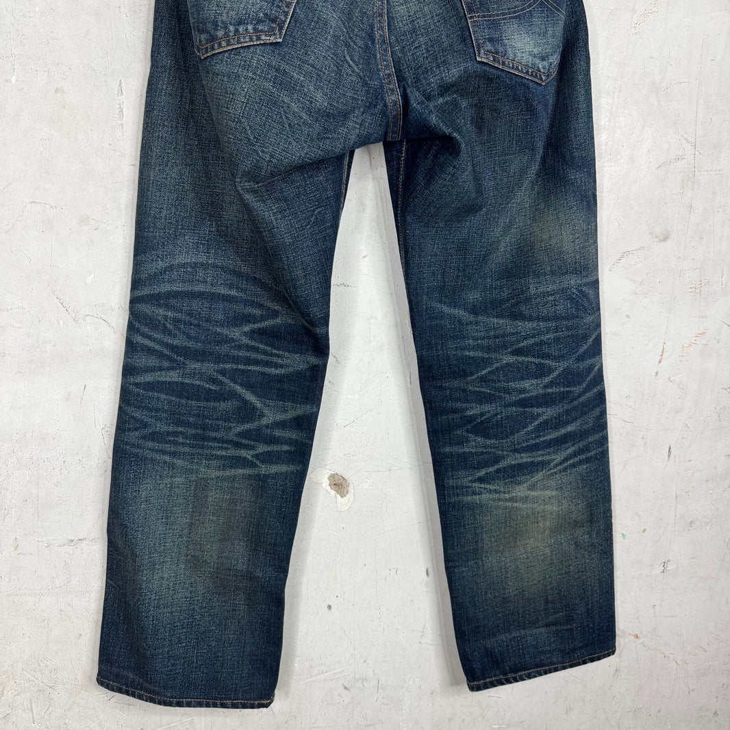 RRL Dark Wash  Whiskered Straight Jeans
