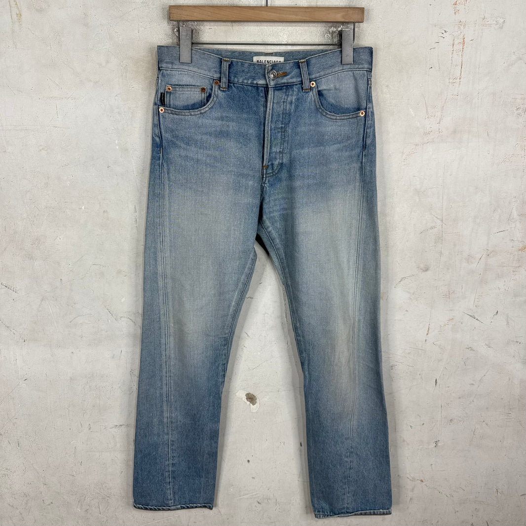 Balenciaga Lightwash Slim Straight Jeans