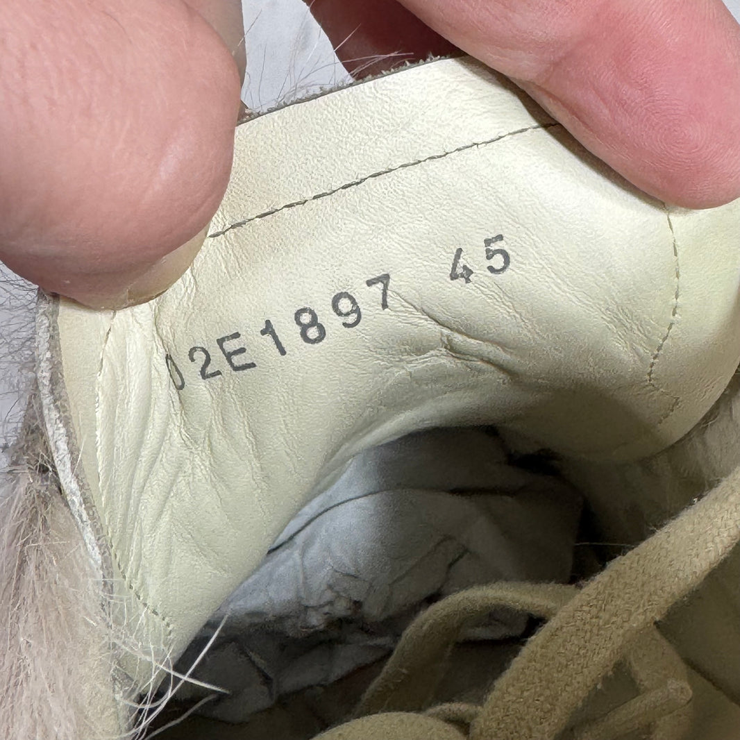 Rick Owens Cream Ponyhair Low Vans