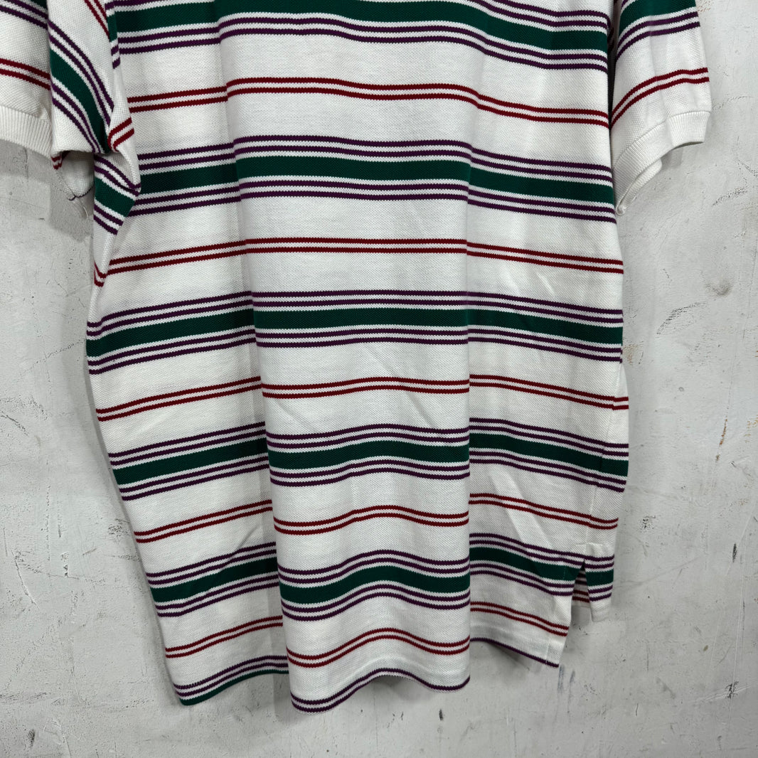 Ralph Lauren Striped White/Green/Red Polo
