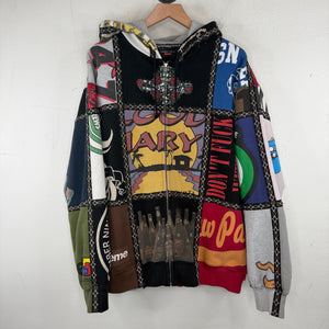 Supreme Number Nine Patchwork Zip-Up Hoodie