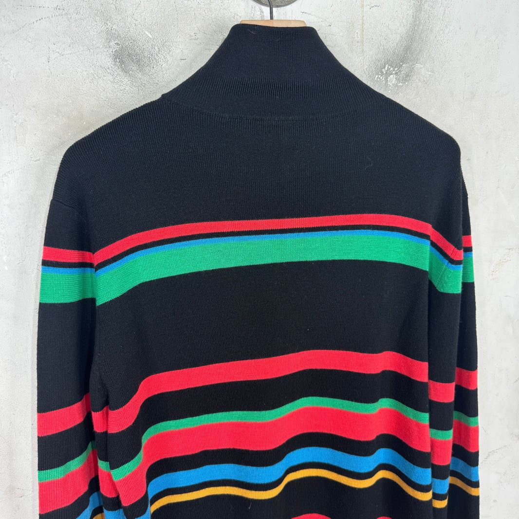 JW Anderson Multicolored Striped 1/4 Zip Sweater