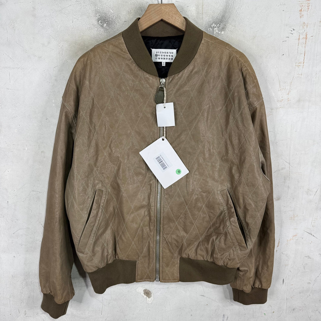 Margiela Diamond Quilted Leather Bomber