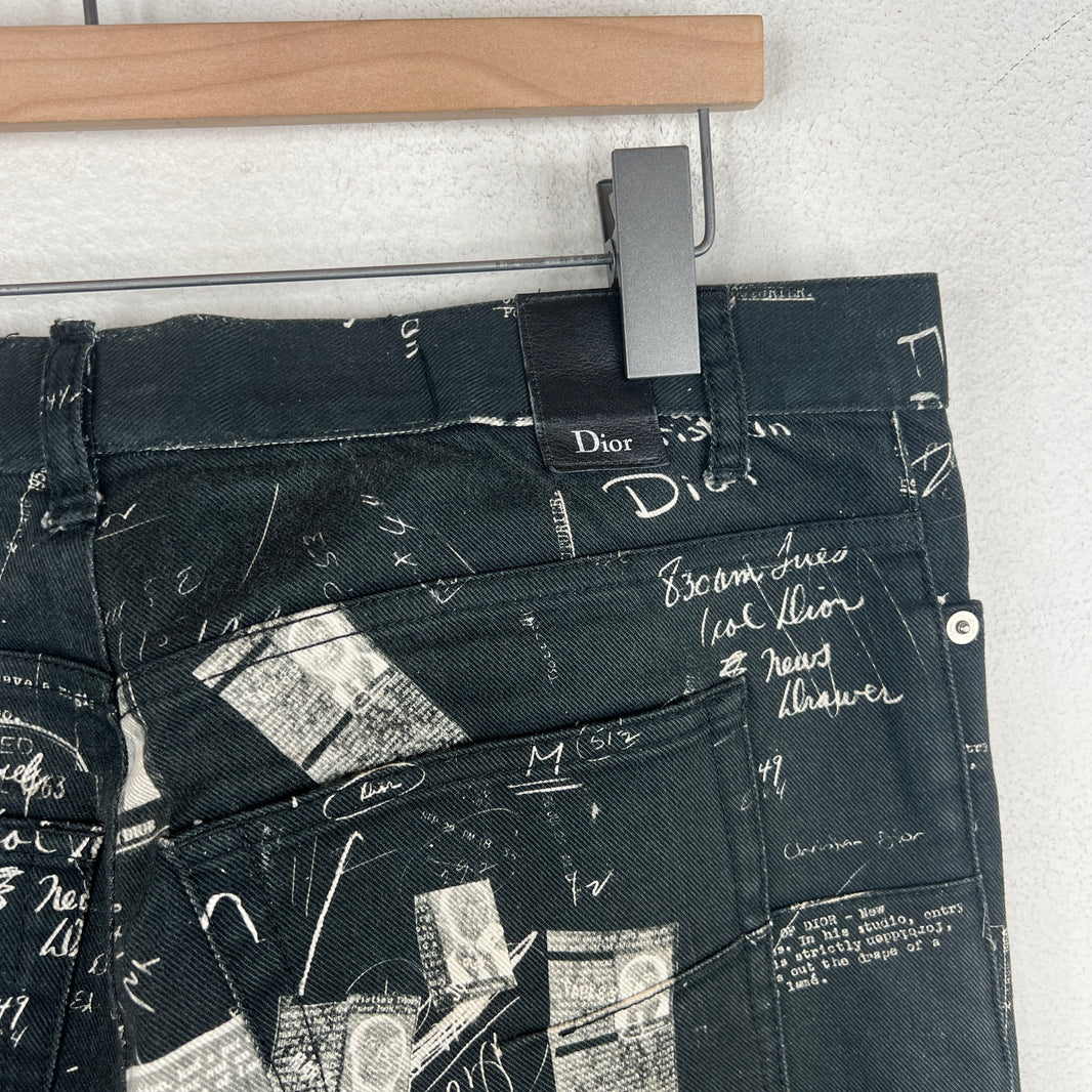 Dior Black Doodle Slim Denim Jeans