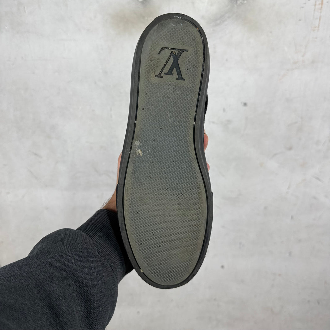 Louis Vuitton Black Straped Monogram Patent Sneakers