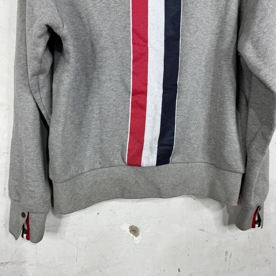 Thom Browne Grey Back Striped Hoodie