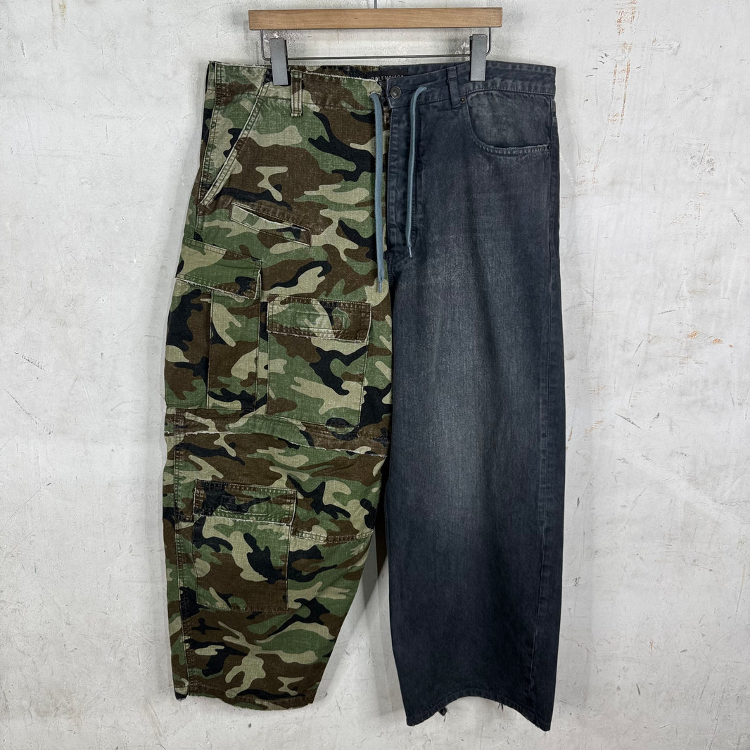 Balenciaga Drawstring Hybrid Camo Pants