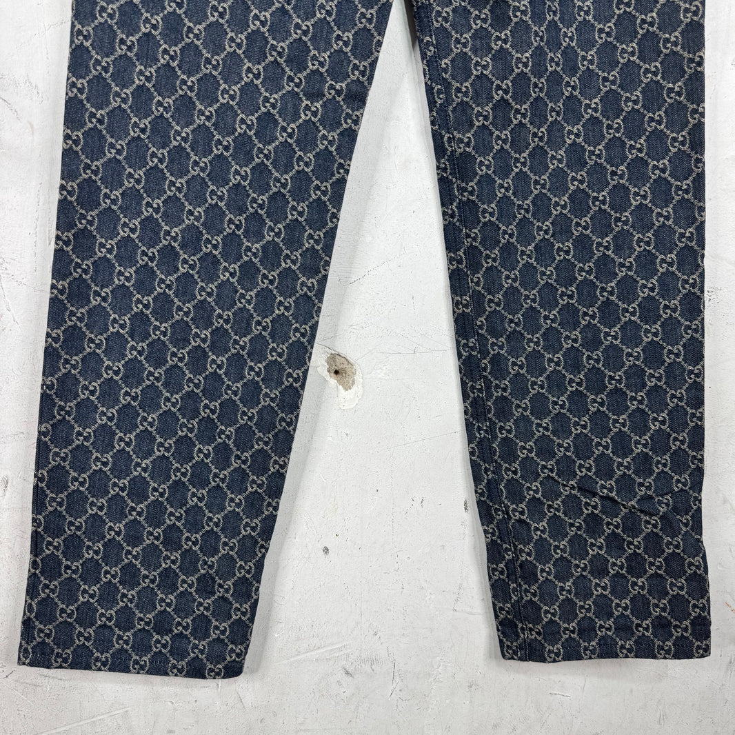Gucci Monogram Leather Emblem Jeans