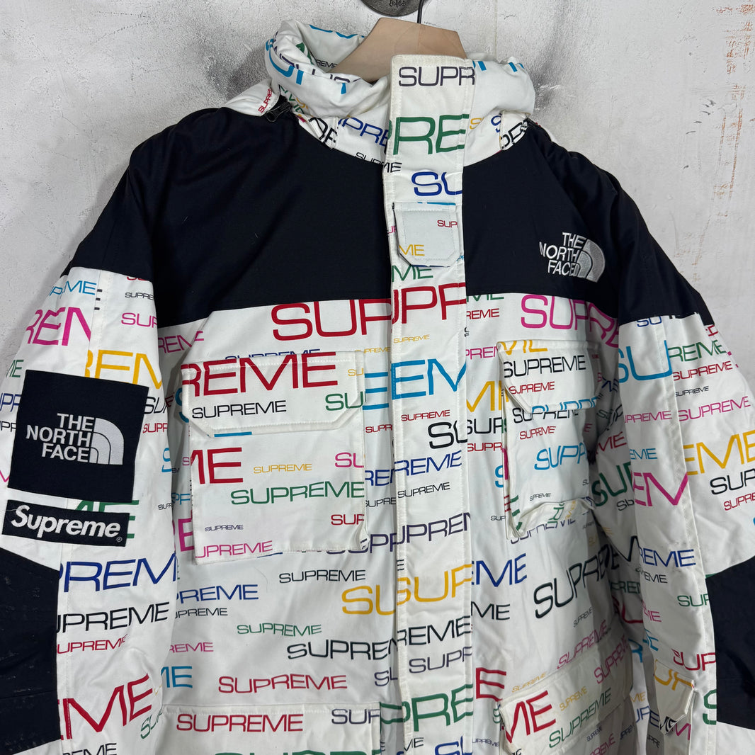 Supreme x TNF Multitcolor Script Puffer Parka Jacket