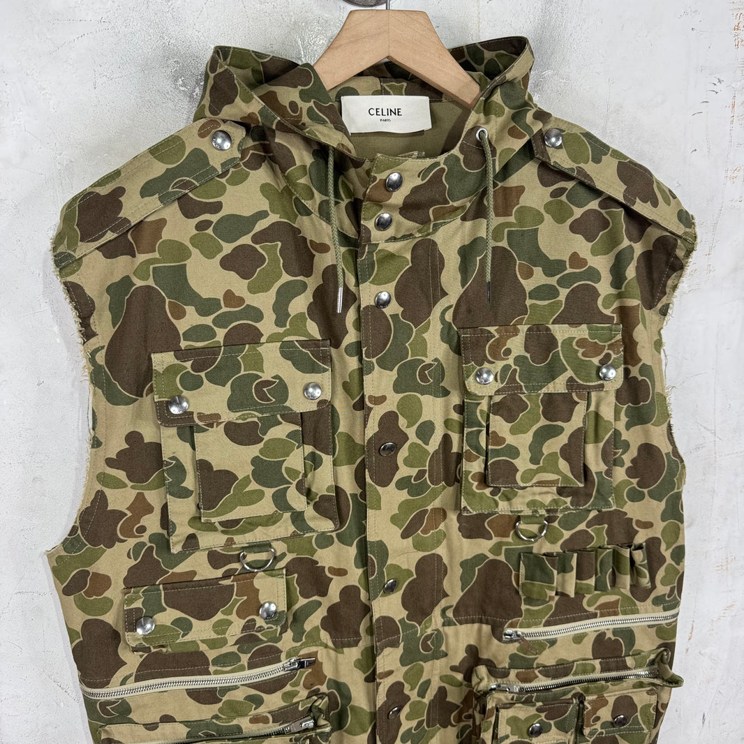 Celine Duck Camo Cargo Vest