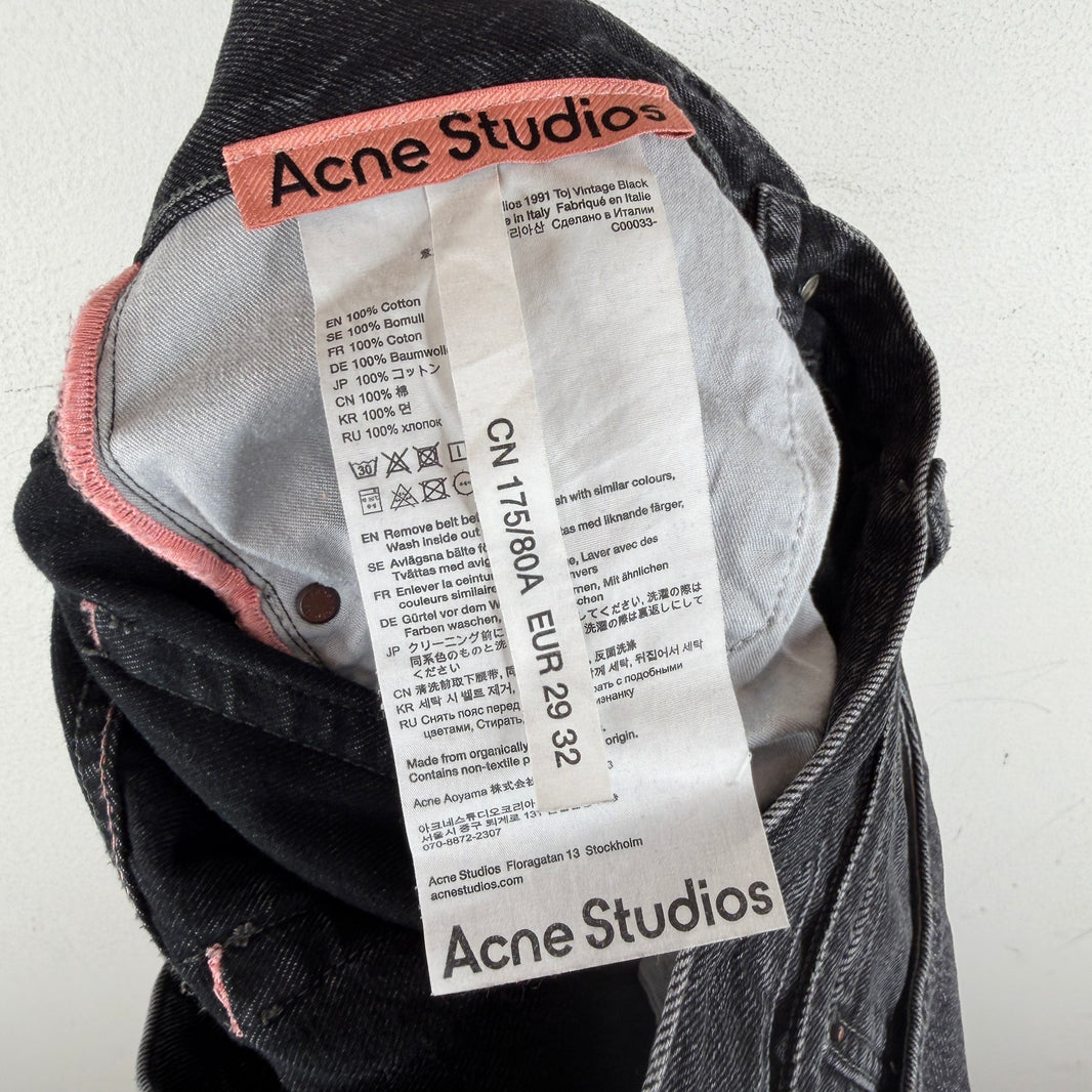 Acne Studios 1991 Toj Vintage Belted Black Jeans