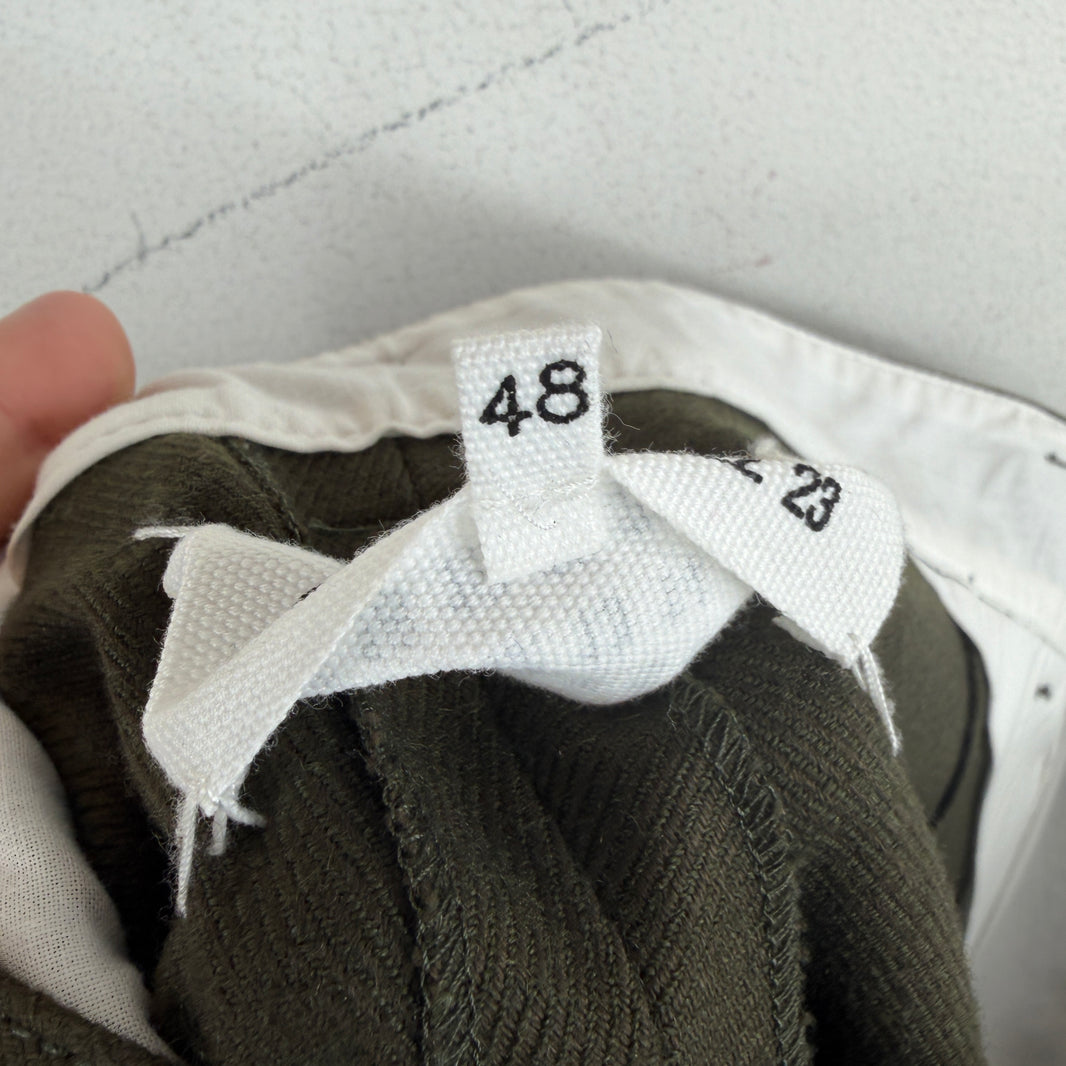 Margiela Green Wool Double Waist Trousers