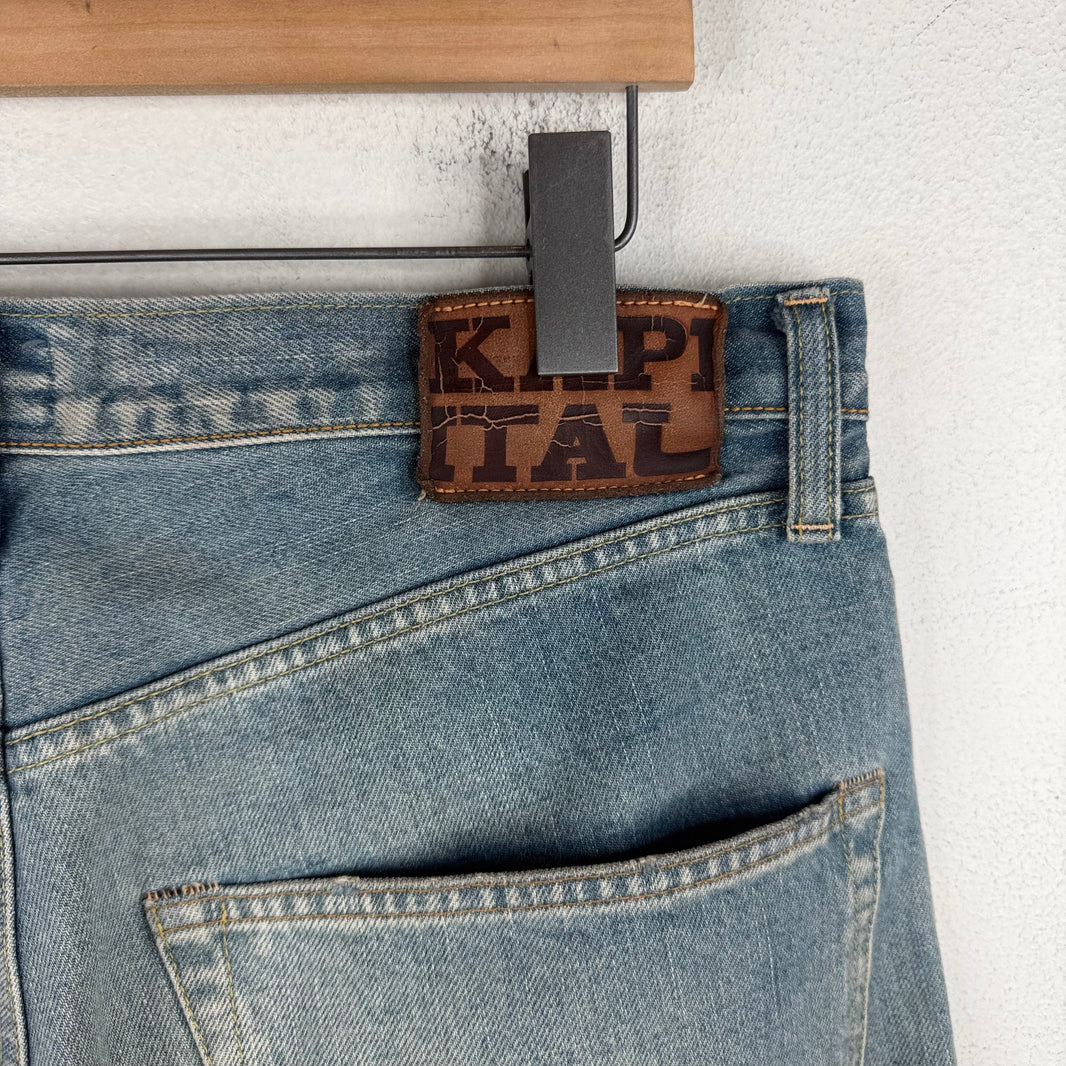 Kapital Blue Bone Denim Shorts