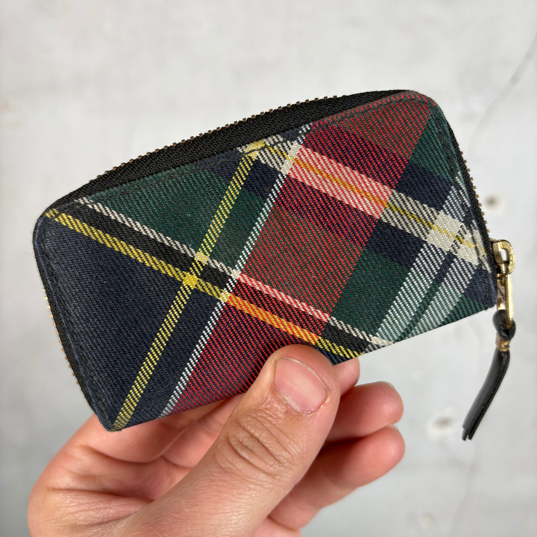 CDG Plaid Small Zip Wallet