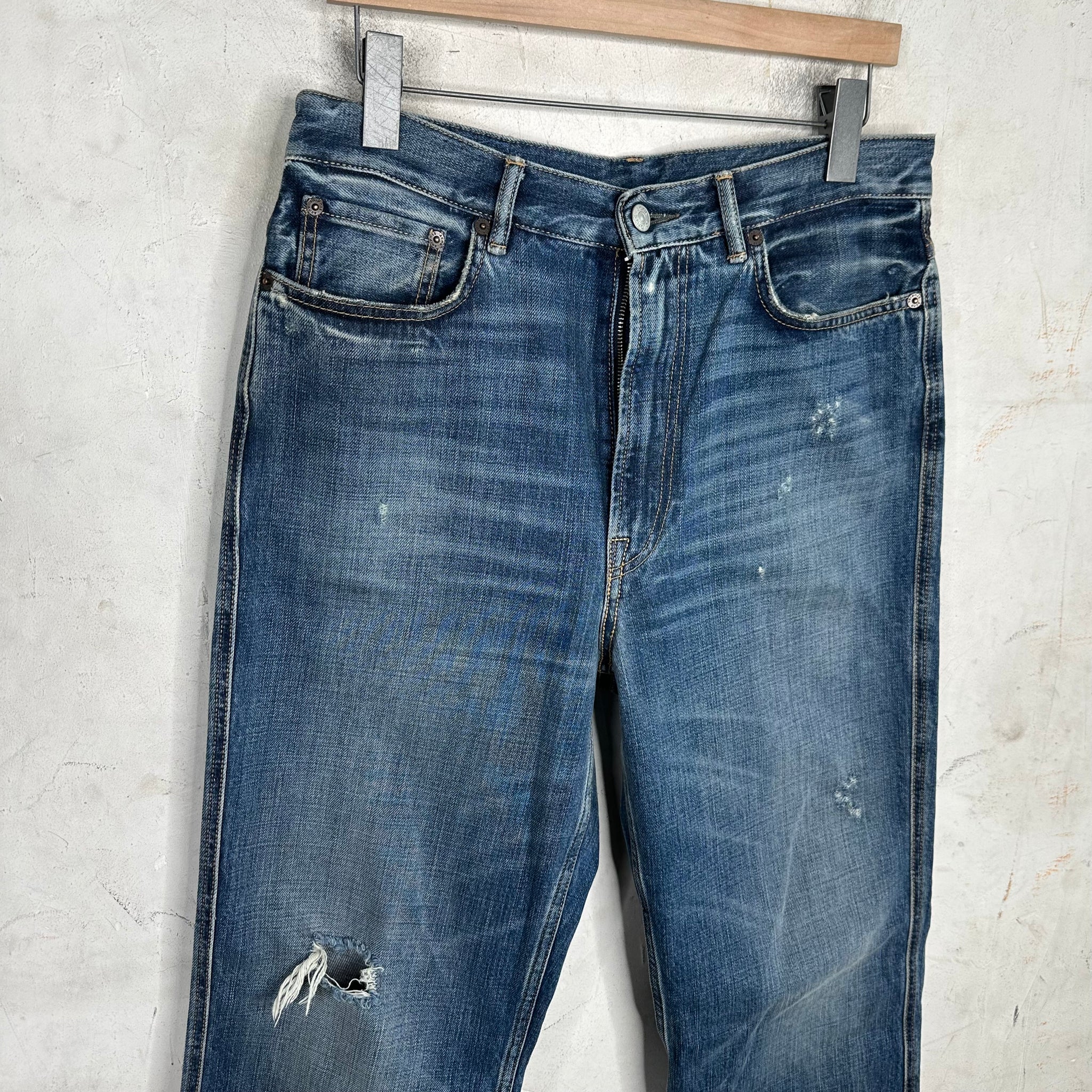 Acne Studios Straight Leg Distressed Jeans