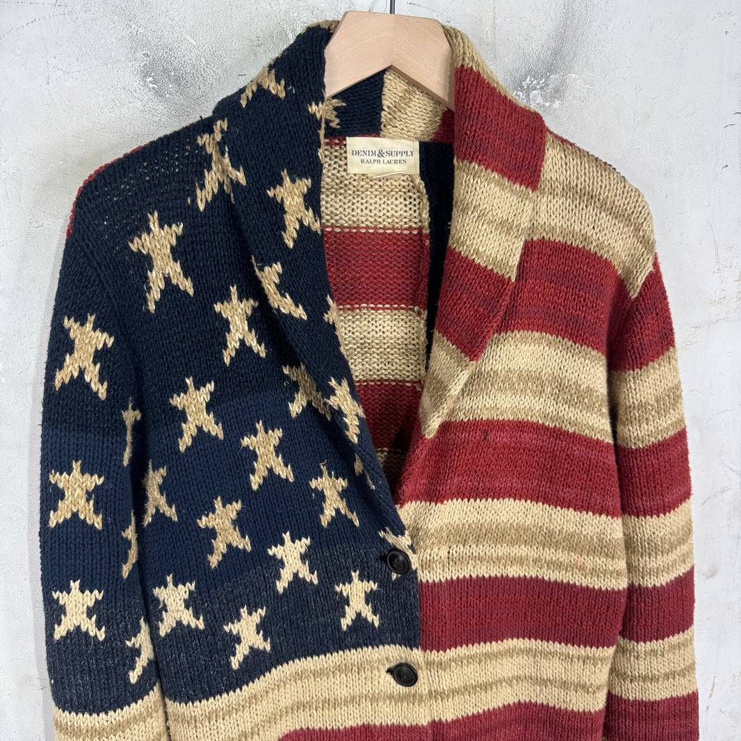 Ralph Lauren Denim & Supply American Flag Shawl Cardigan