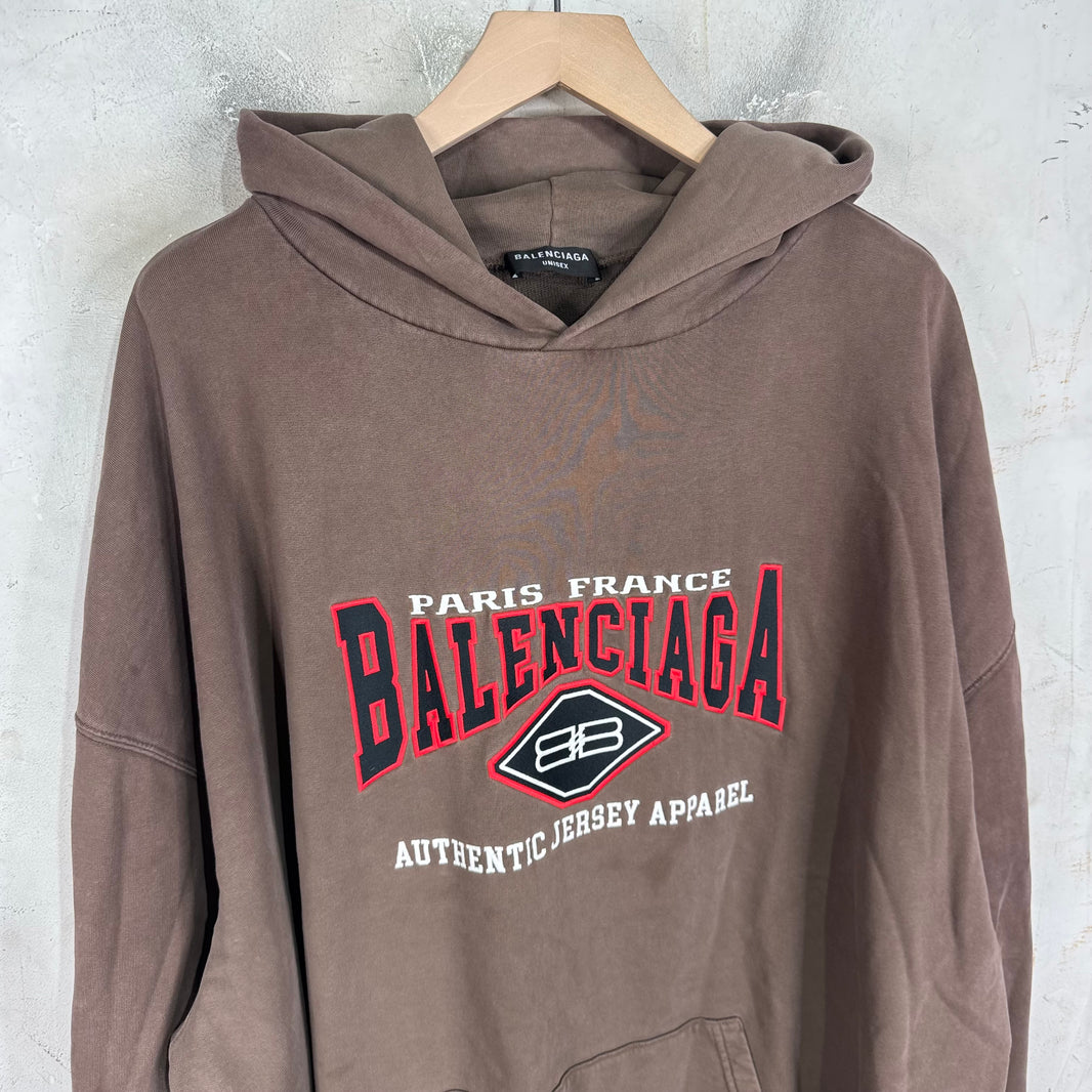 Balenciaga Brown Authentic Jersey Apparel Hoodie