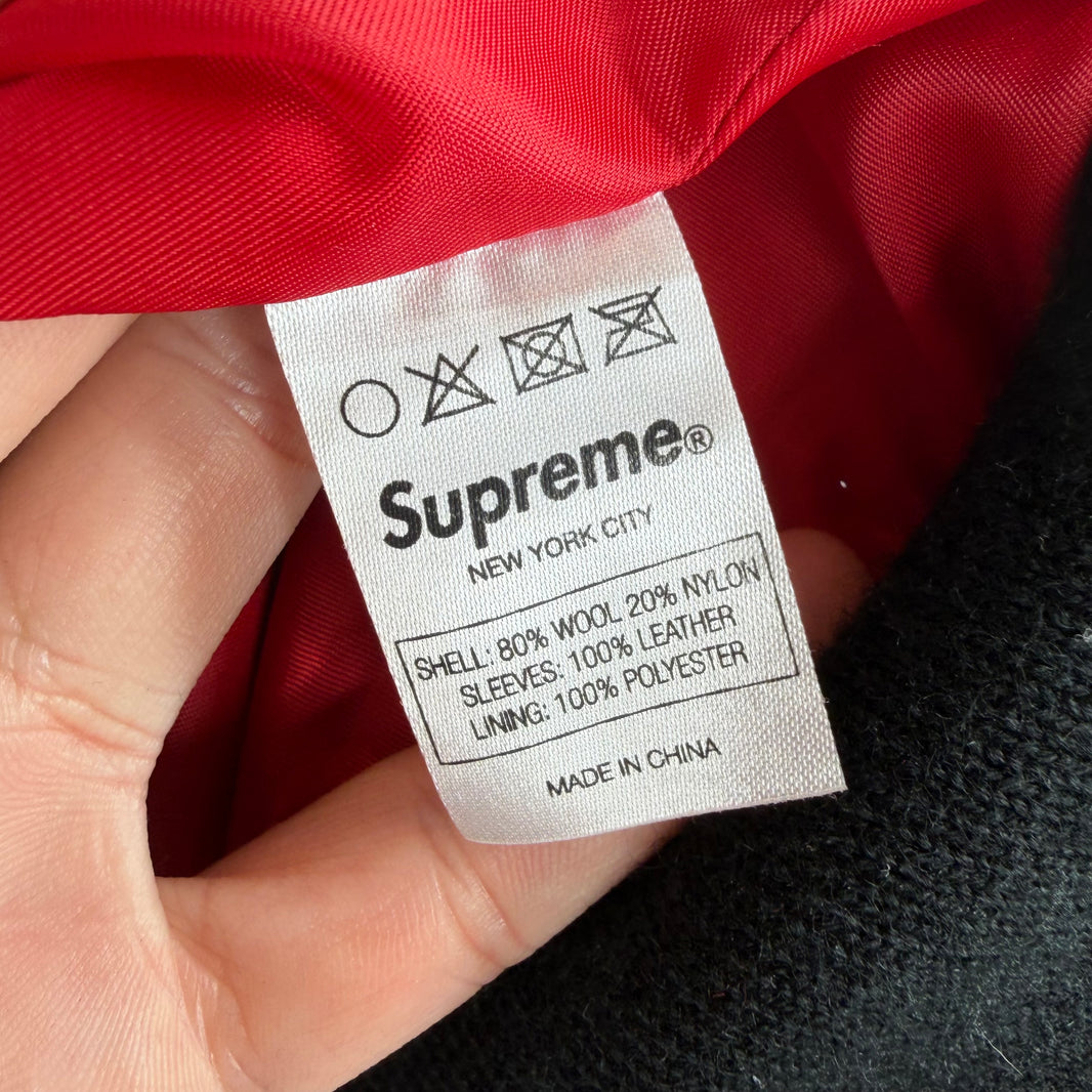 Supreme Red Arc Logo Varsity Jacket