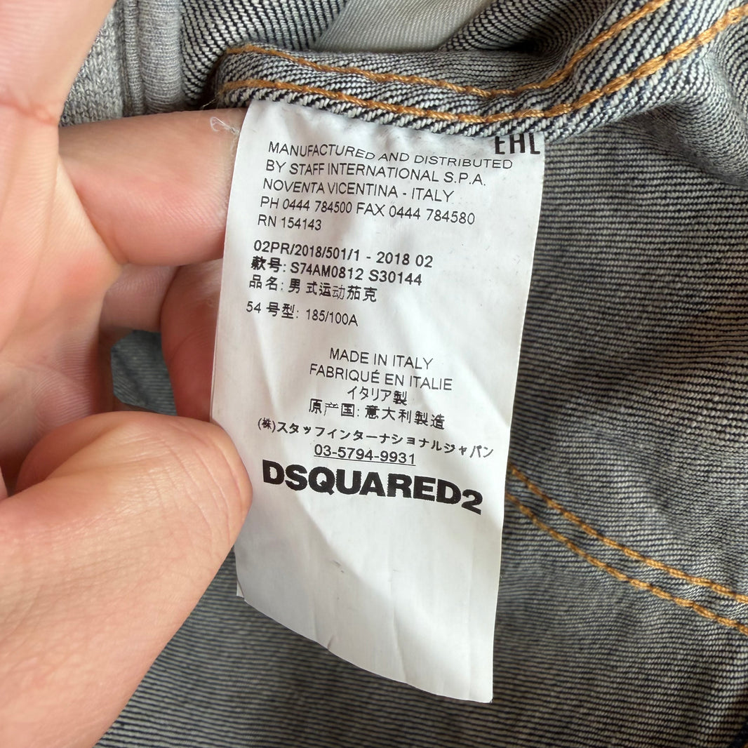 Dsquared Hybrid Leather/Denim Jacket Hoodie
