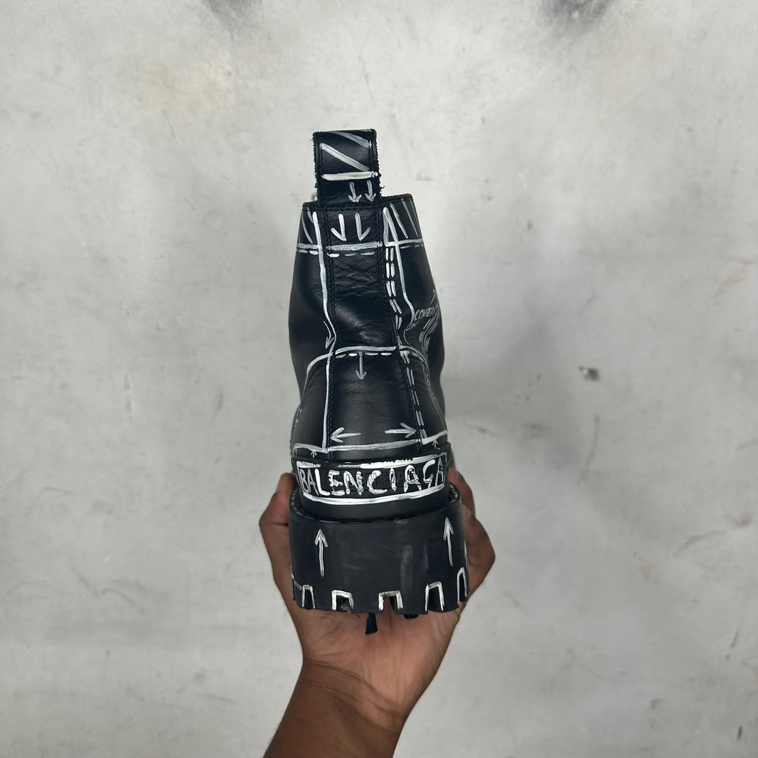 Balenciaga Sketch Leather Strike Boots