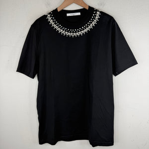Givenchy Pearl/Crystal Neck Embellishment T-Shirt