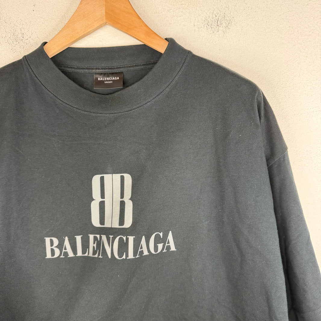 Balenciaga BB Gray/Black T-Shirt