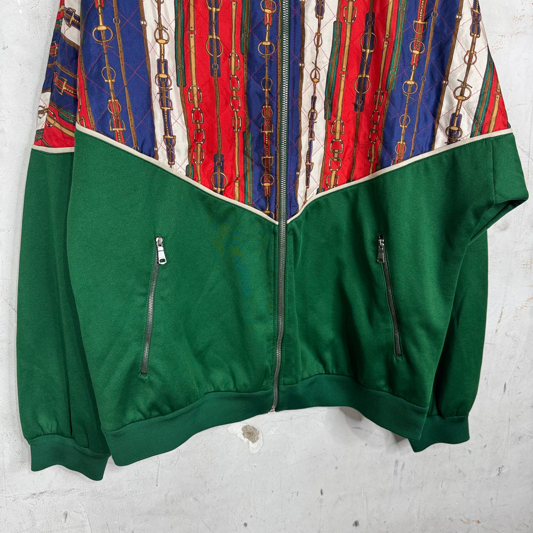 Gucci Paneled Horsebit Silk Track Jacket