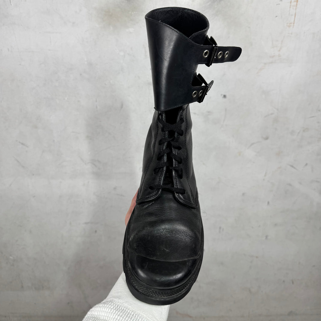 Helmut Lang Buckled Combat Boots