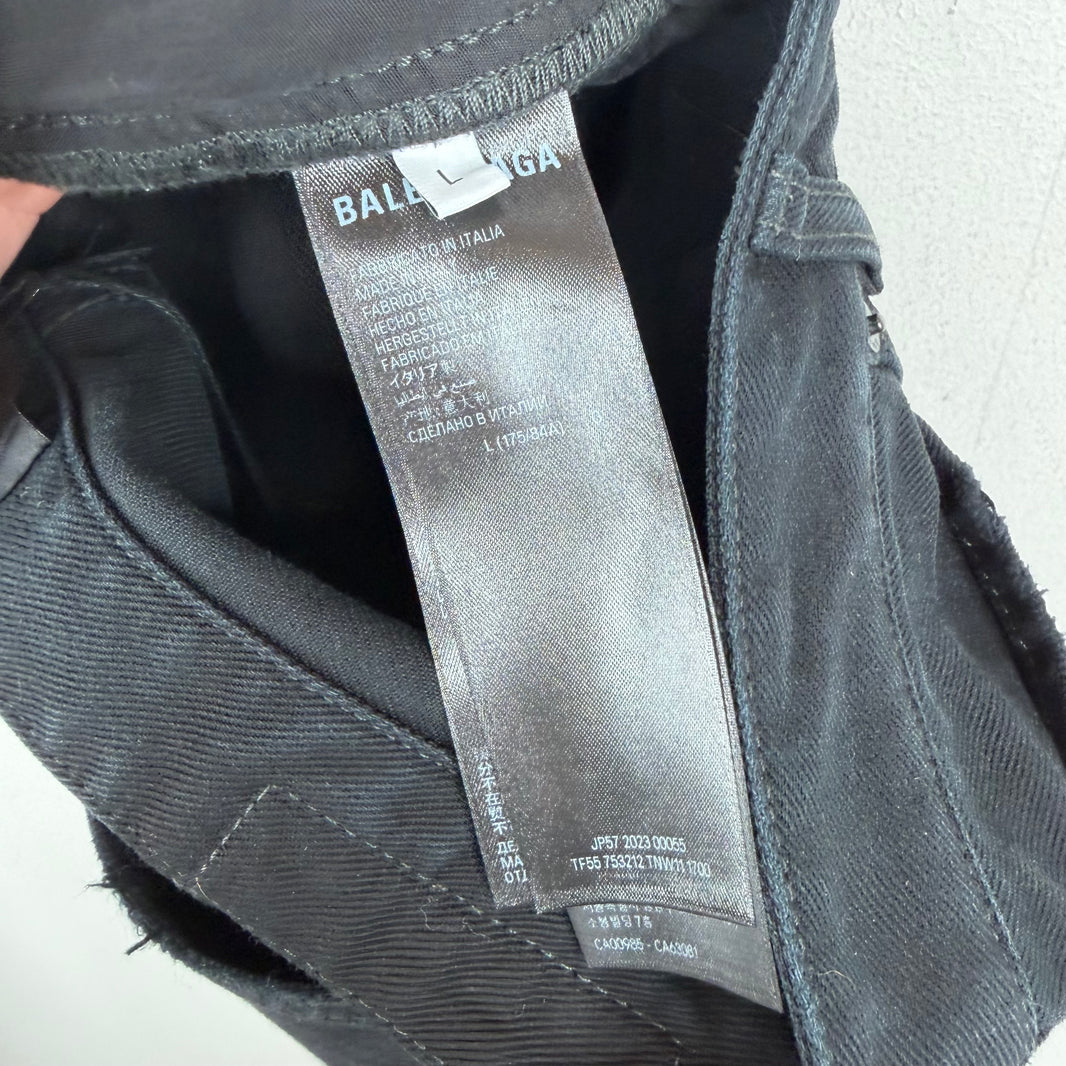 Balenciaga Long Cut-Off Jean Shorts
