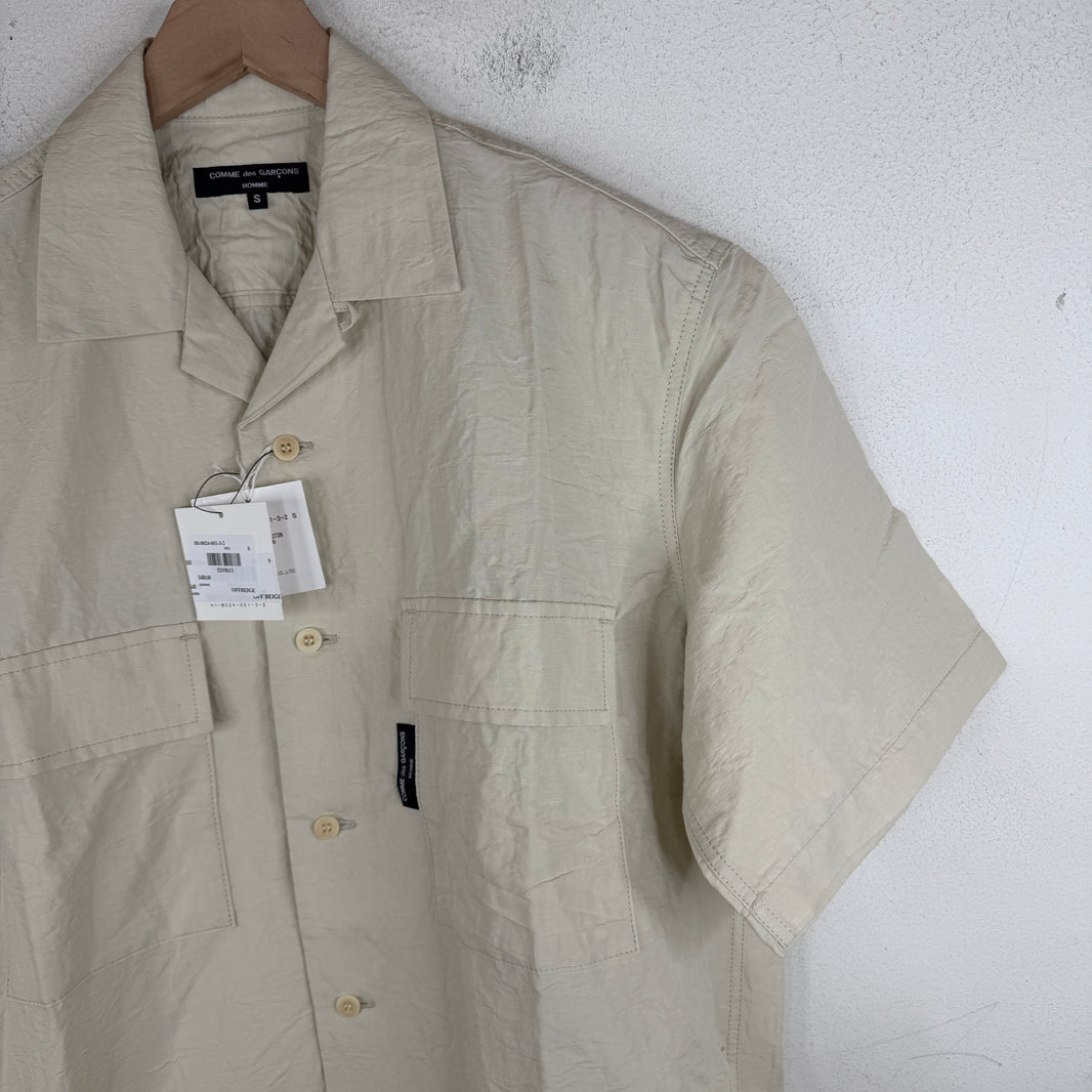 CDG Beige Linen Button Up Shirt