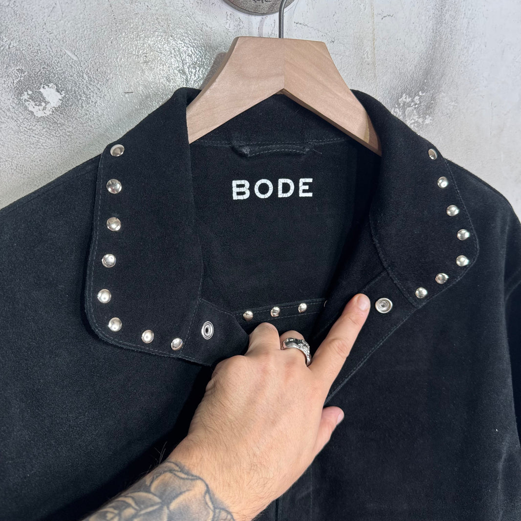 Bode Suede Studded Cards Western Jacket
