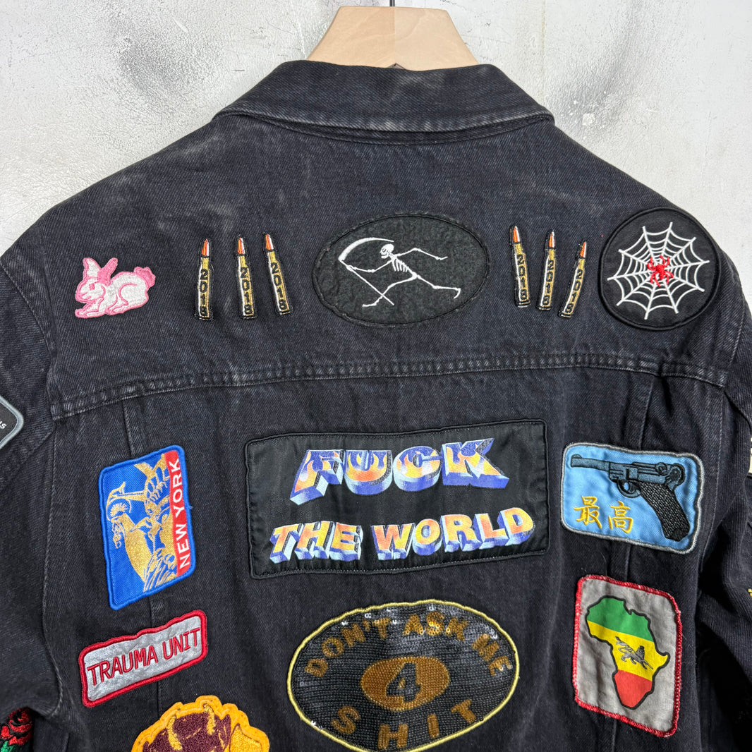 Supreme Patches Denim Trucker Jacket Black