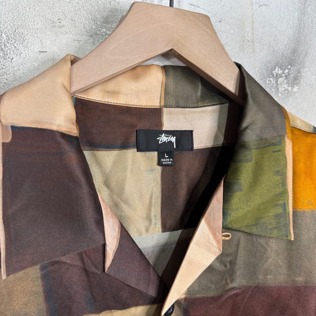 Stussy Painted Color Block Rayon Shirt