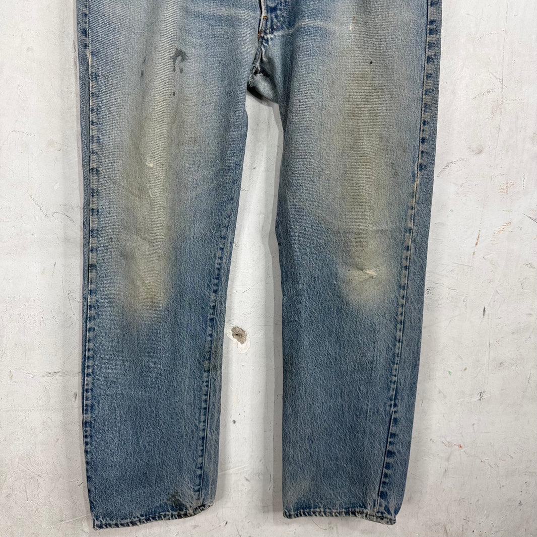 Vintage Levi's 501 Light Wash Muddy Jeans