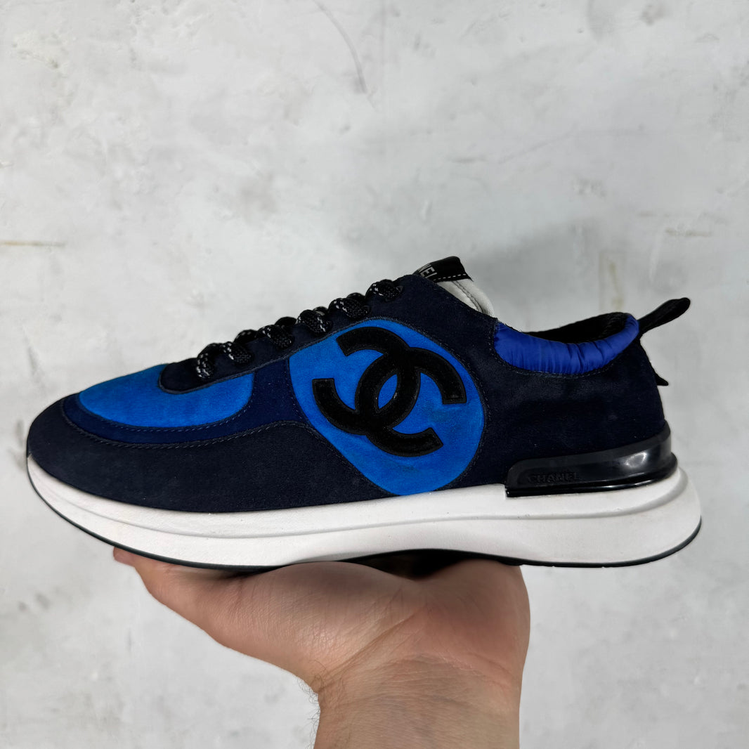 Chanel Blue Suede Runner Trainers