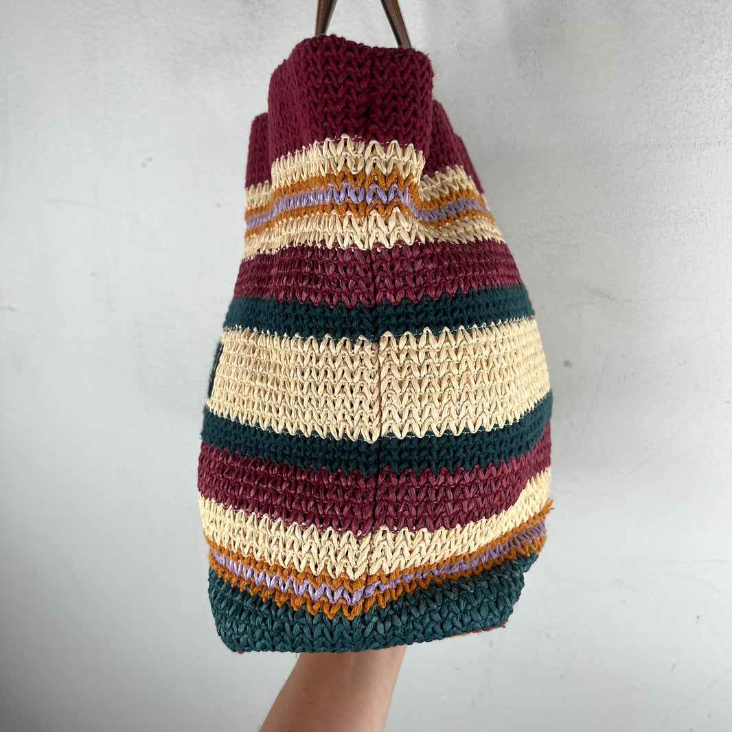 Miu Miu Raffia Woven Tote Bag