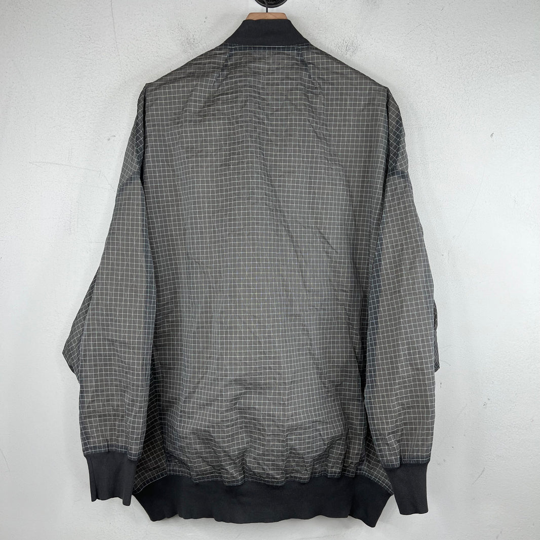 Rick Owens Gray Edfu Grid Bomber Jacket