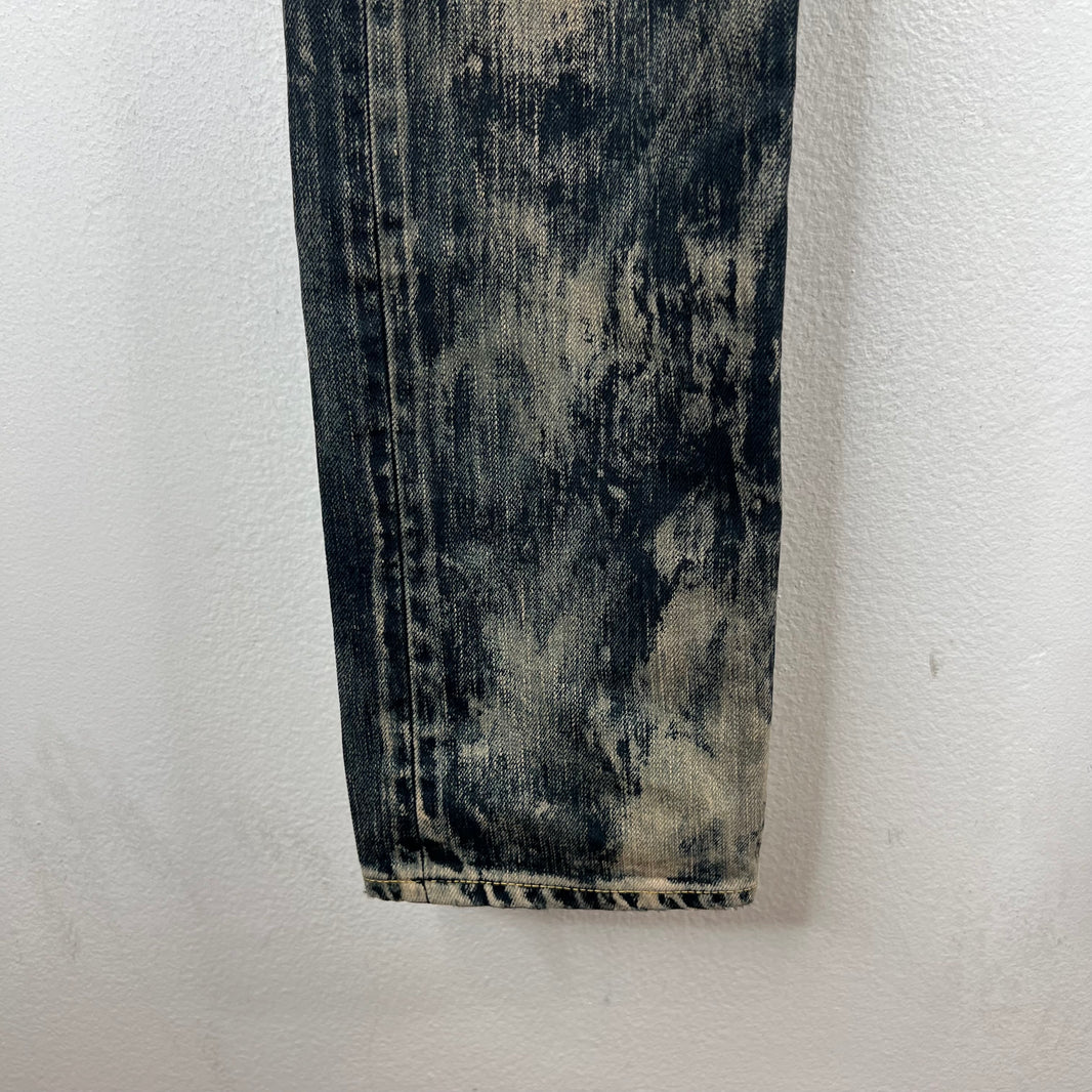 Saint Laurent D02 Black Oil Spill Jeans