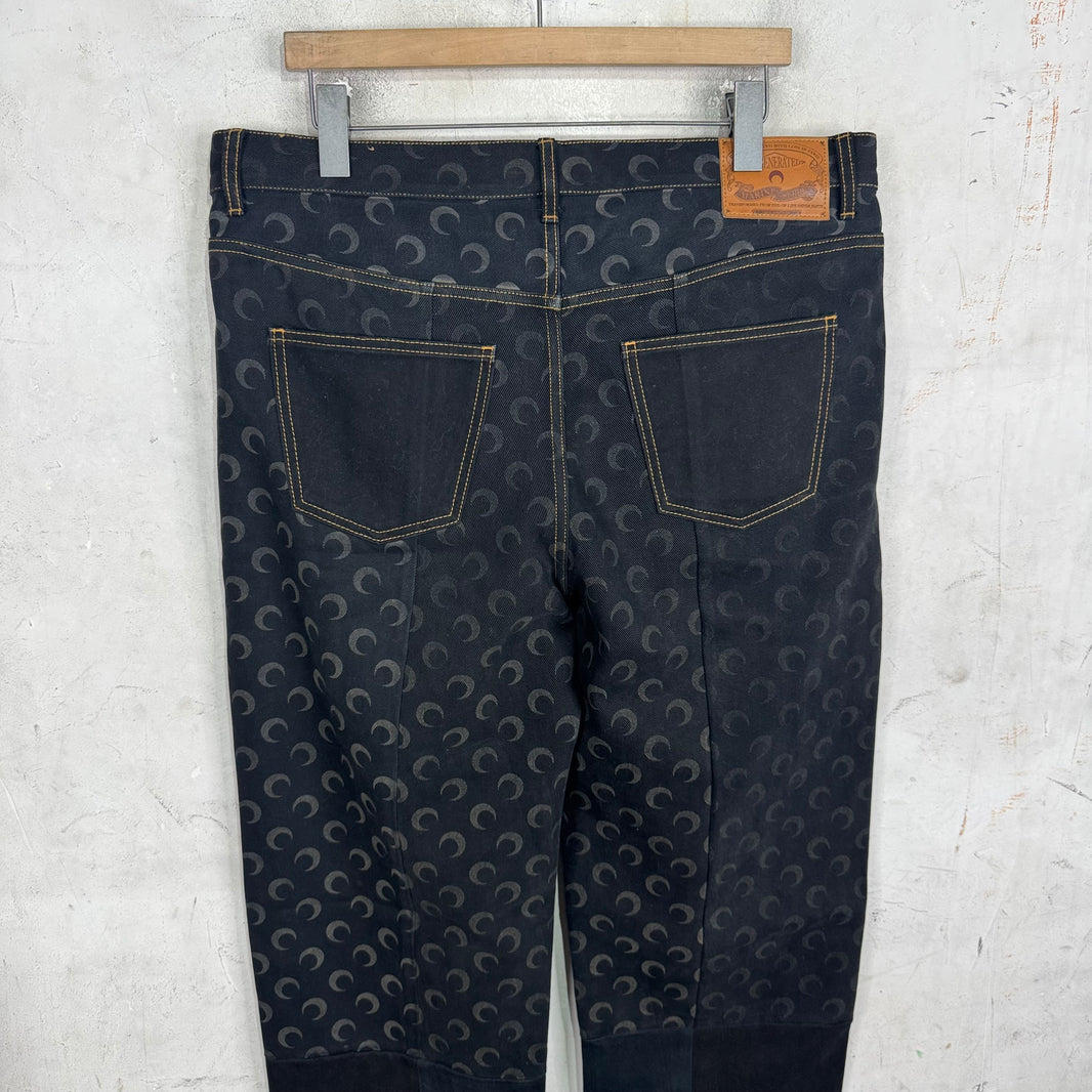 Marine Serre Patchwork Monogram Baggy Jeans