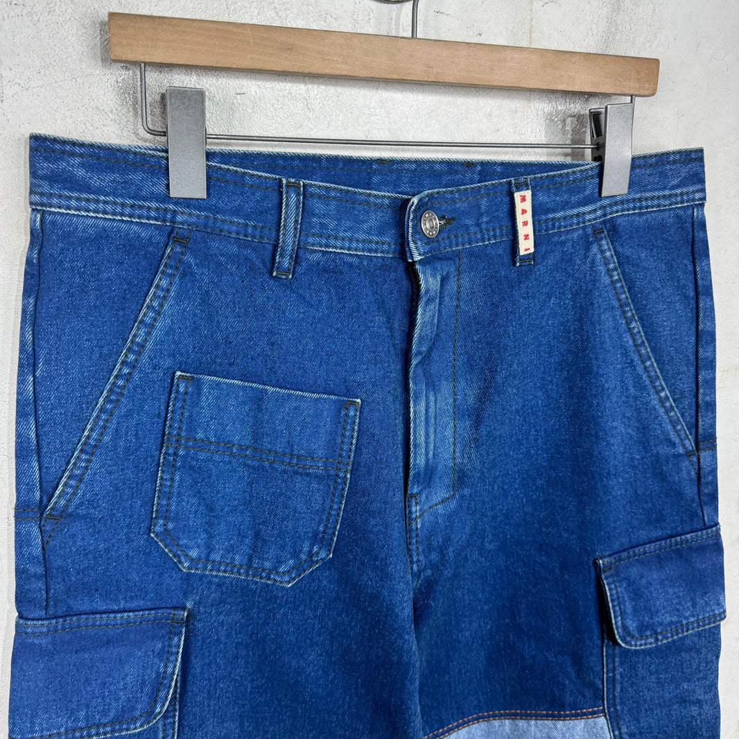 Marni Paneled Knee Cargo Jeans