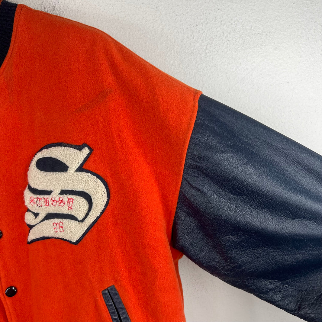 Stussy Big 4 Orange/Navy Varsity Jacket