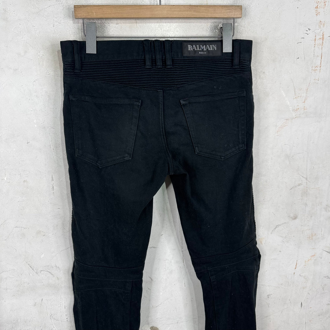 Balmain Black Biker Jeans