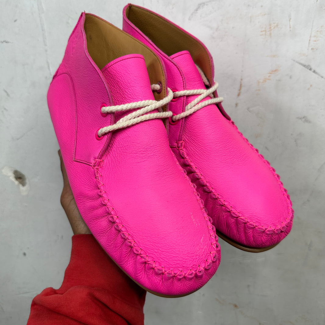 Loewe Pink Laced Moccasins