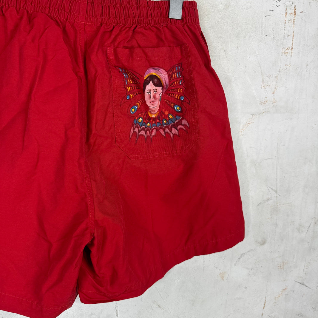 Bode Red Painted Shorts