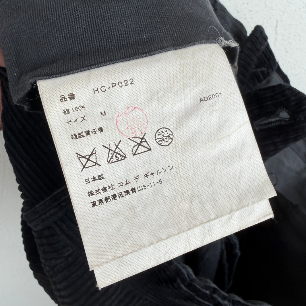 CDG Homme Black Corduroy Trousers